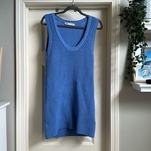 Blue Crocheted Mini Dress